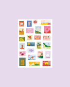 Planche stickers timbres du monde A5 🌍