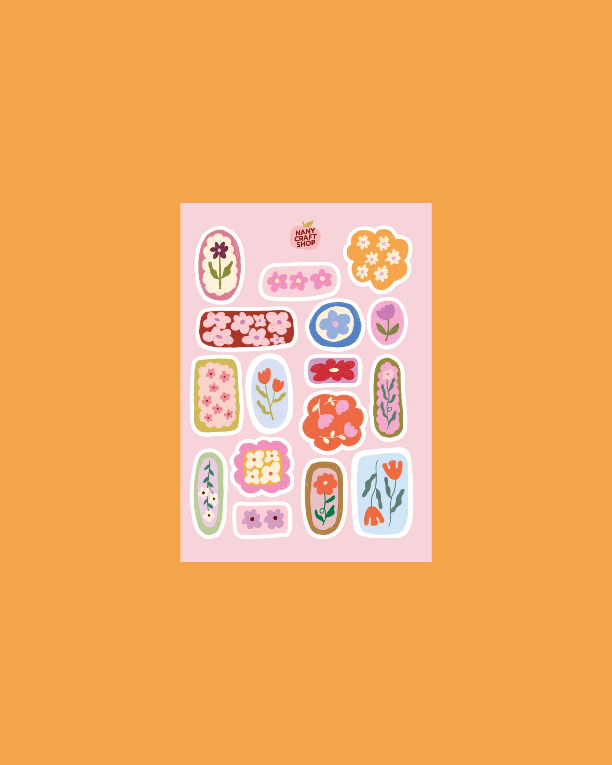 Planche stickers fleurs A6