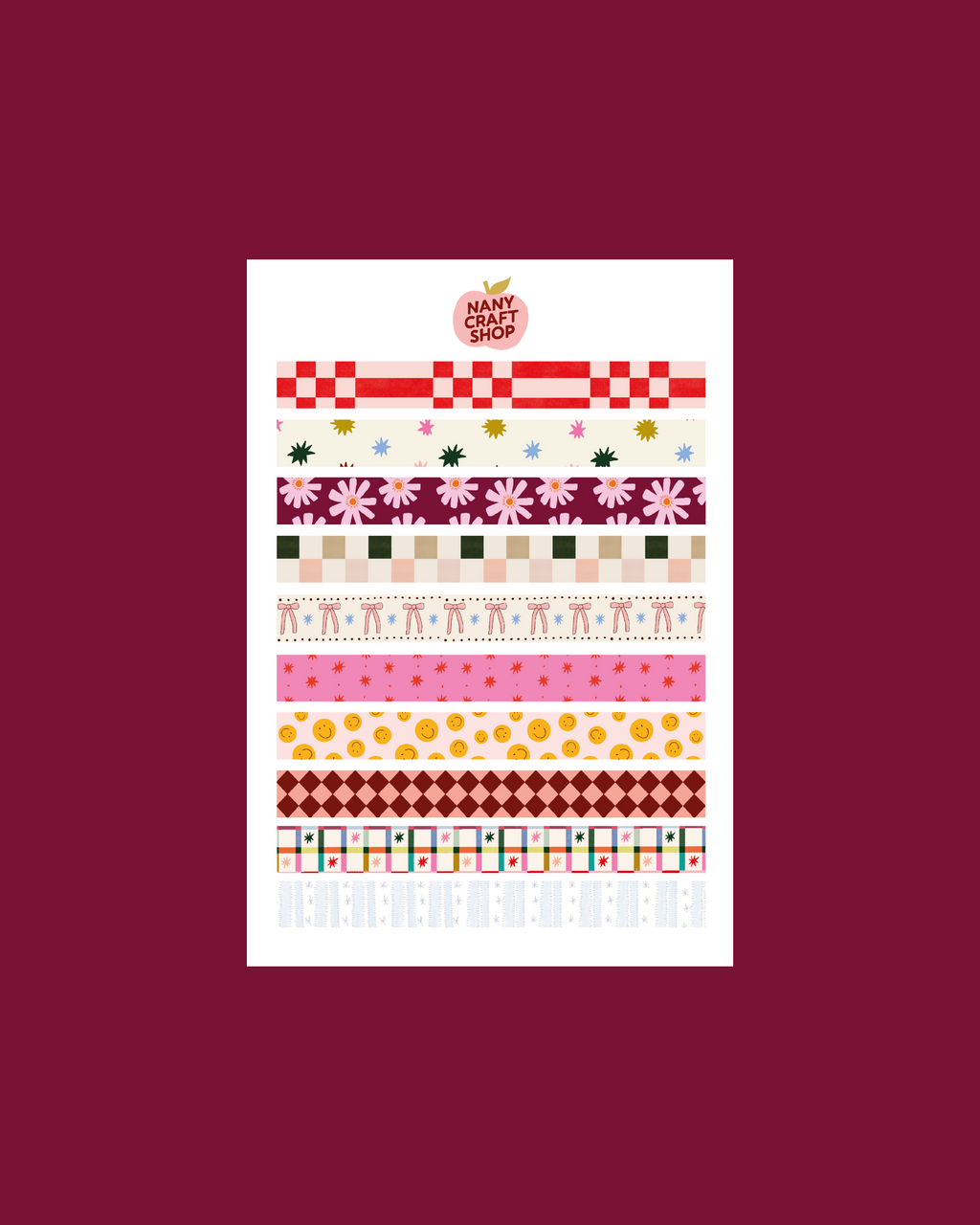 Sheet of masking tape stickers A5
