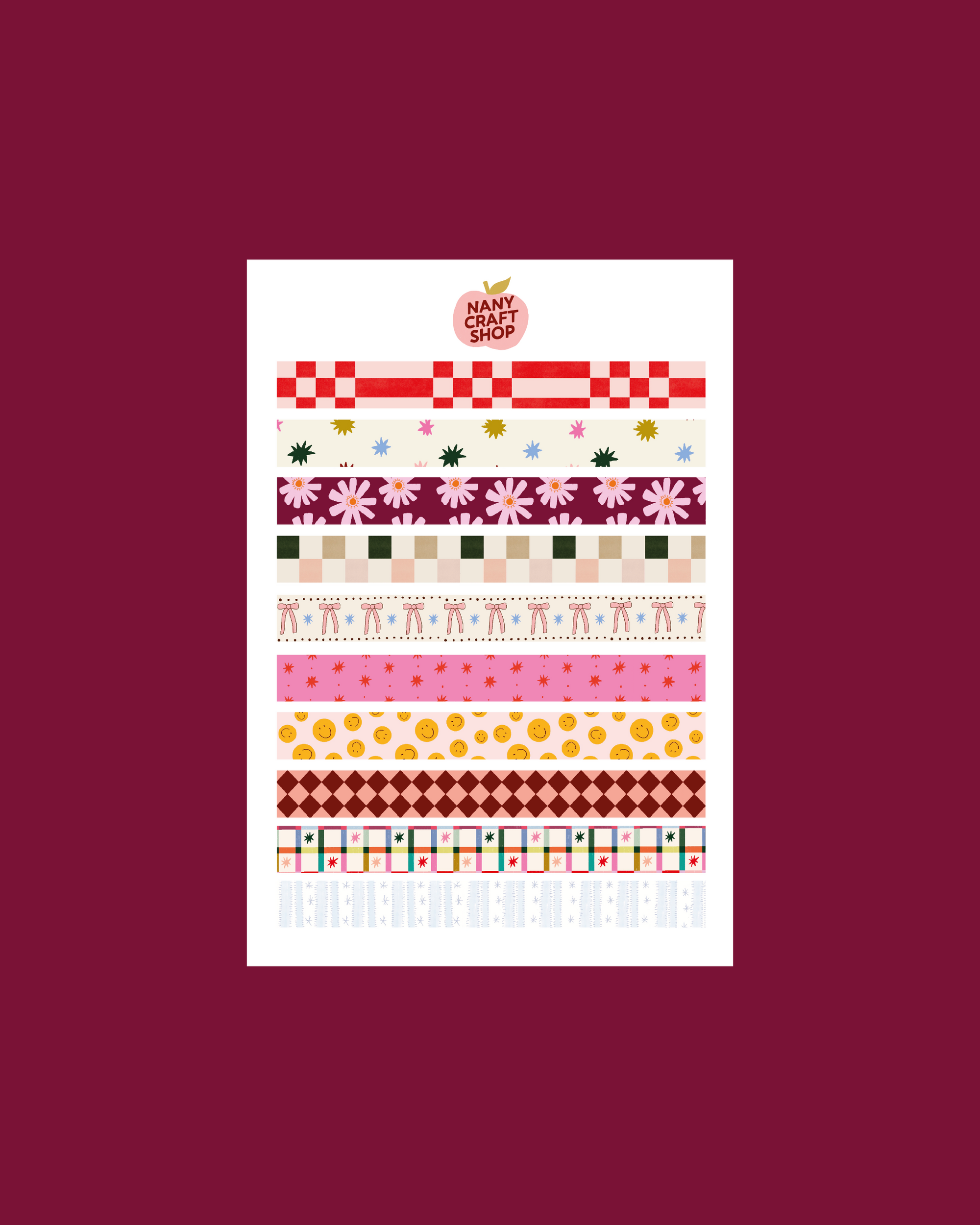 Sheet of masking tape stickers A5
