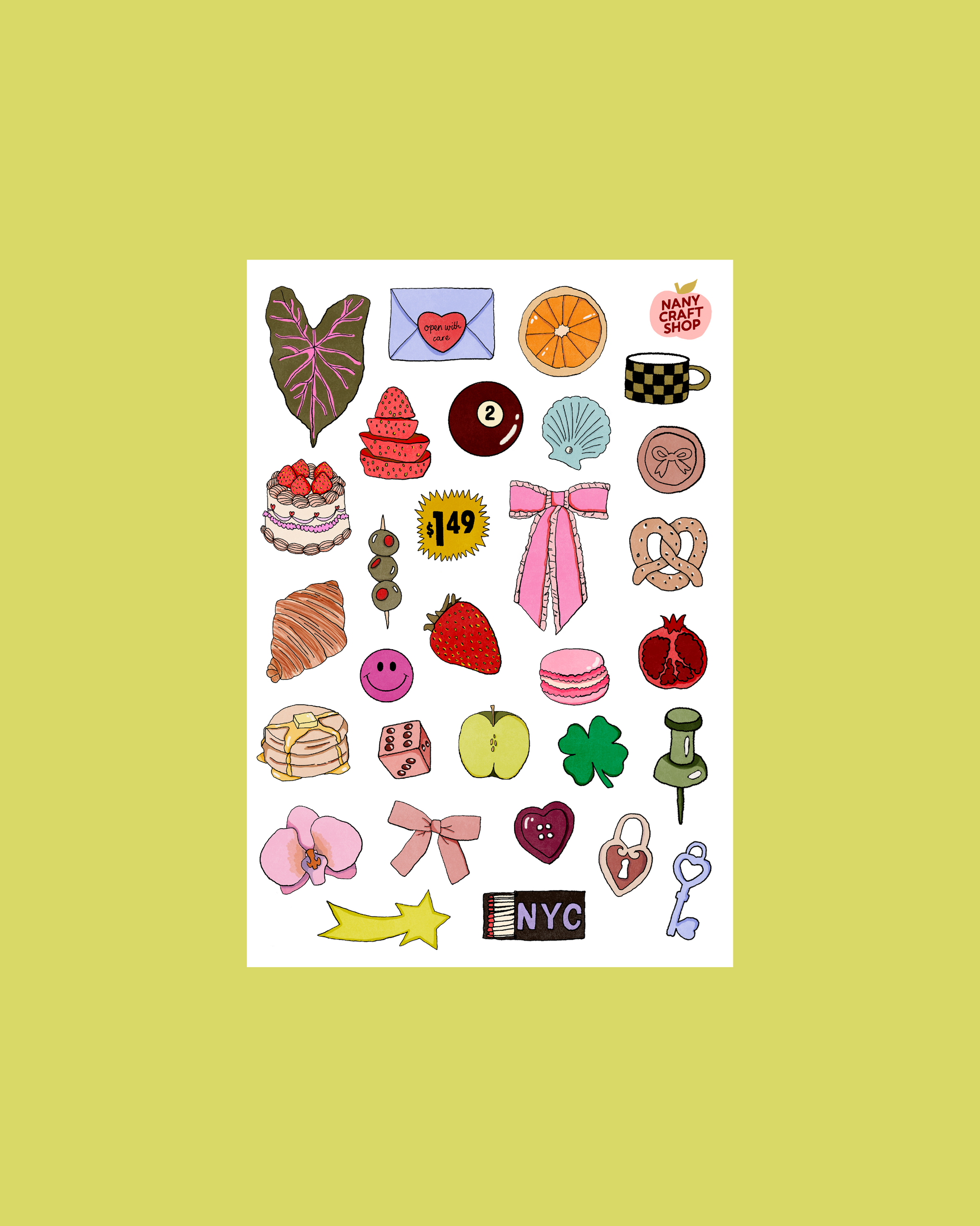 A5 mini drawing sticker sheet