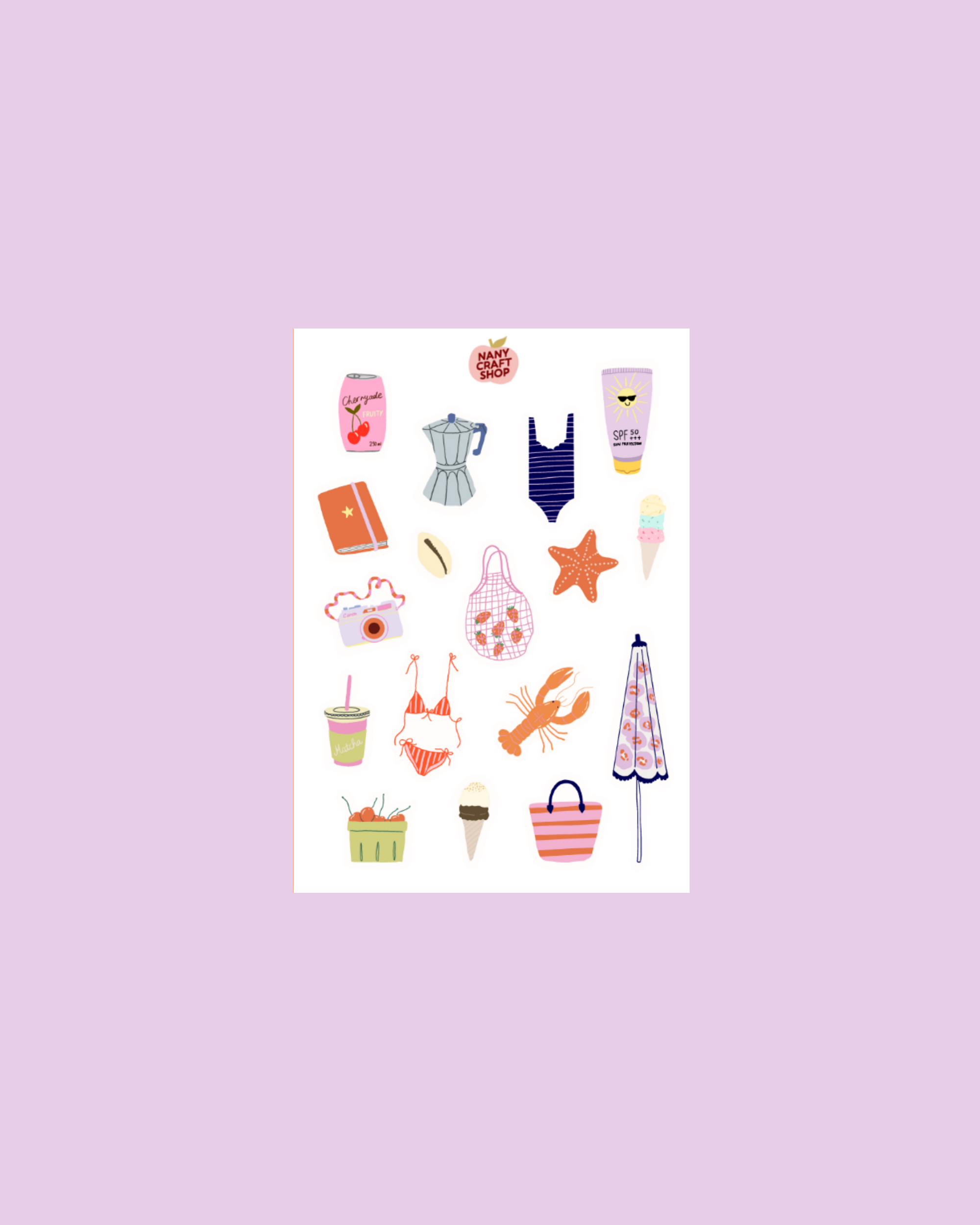 Planche stickers plage A6 🏖️