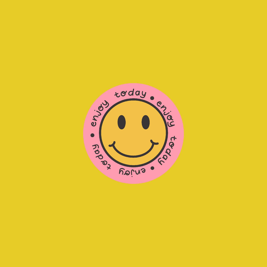 Sticker smiley enjoy today - Stickers, autocollants de journal, scrapbooking, junk journal, bullet journal -