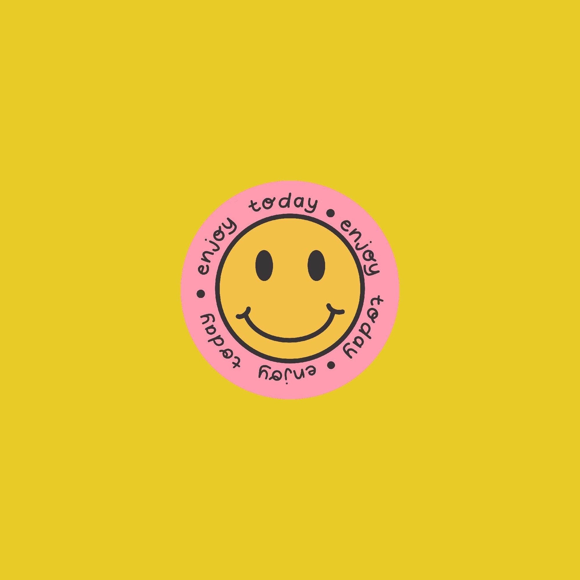 Sticker smiley enjoy today - Stickers, autocollants de journal, scrapbooking, junk journal, bullet journal -