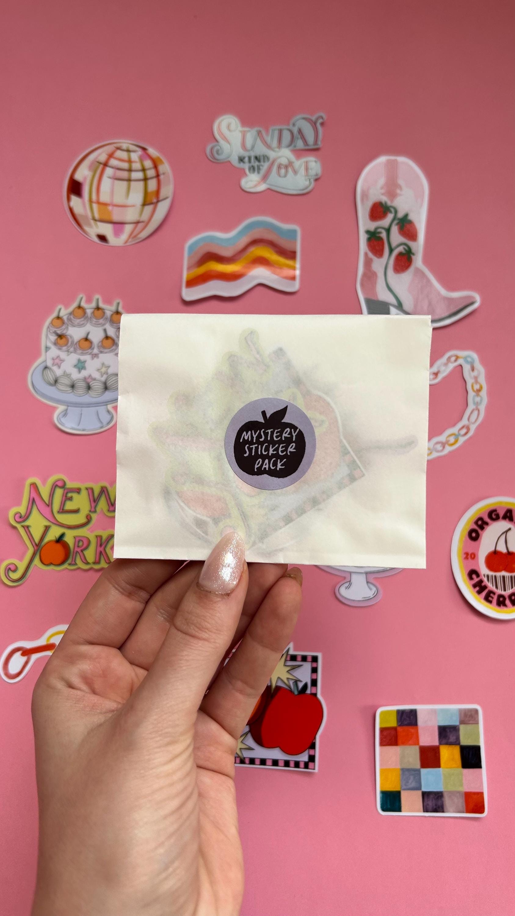 Mystery Sticker Pack - lot de 5 stickers aléatoire - Stickers, autocollants de journal, scrapbooking, junk journal, bullet journal, cute