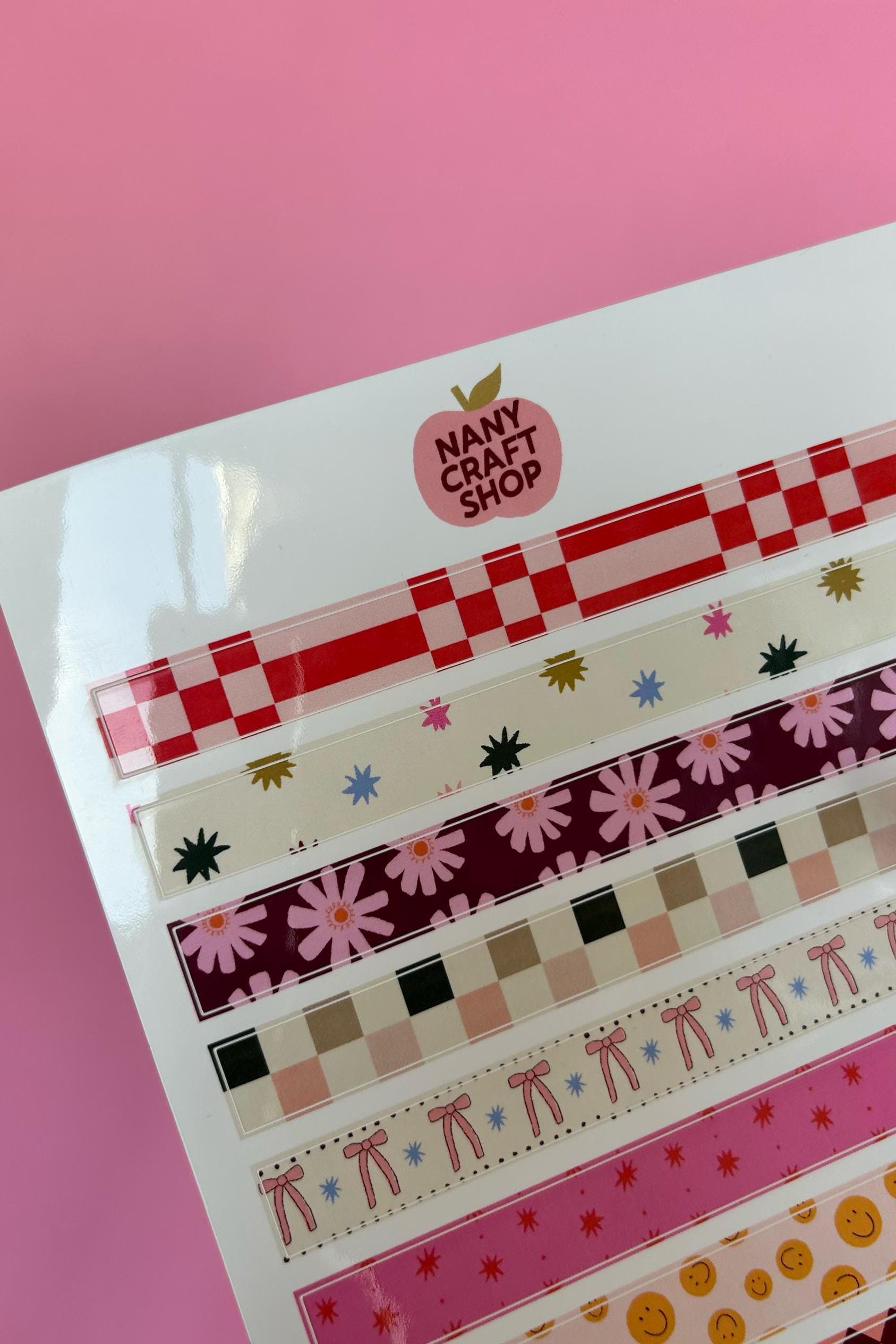 Feuille d'autocollants masking tape A5 - Autocollants de journal, scrapbooking, junk journal, bullet journal - stickers, cute