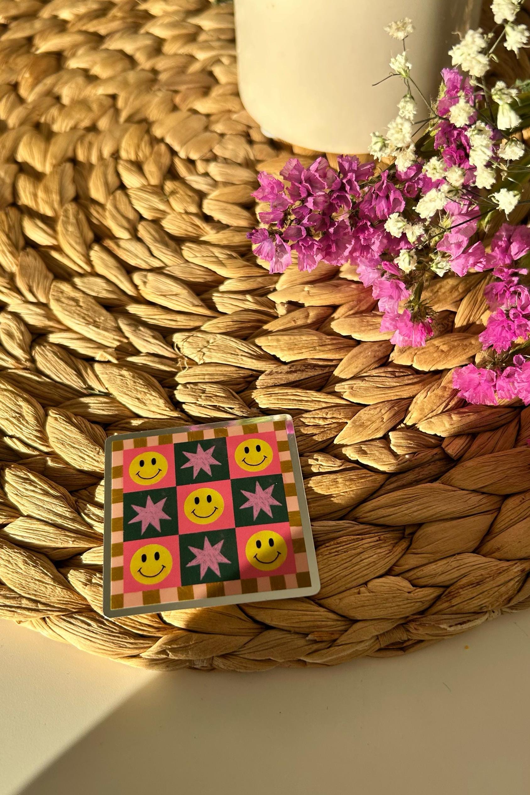 Sticker Metallic Smiley et Étoiles - Stickers, autocollants de journal, scrapbooking, junk journal, bullet journal