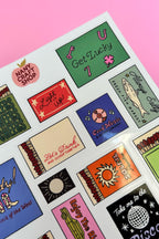 Feuille d'autocollants boîtes d’allumettes A5 - Autocollants de journal, scrapbooking, junk journal, bullet journal - stickers