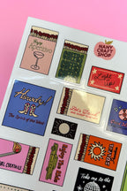 Feuille d'autocollants boîtes d’allumettes A5 - Autocollants de journal, scrapbooking, junk journal, bullet journal - stickers