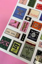 Feuille d'autocollants boîtes d’allumettes A5 - Autocollants de journal, scrapbooking, junk journal, bullet journal - stickers
