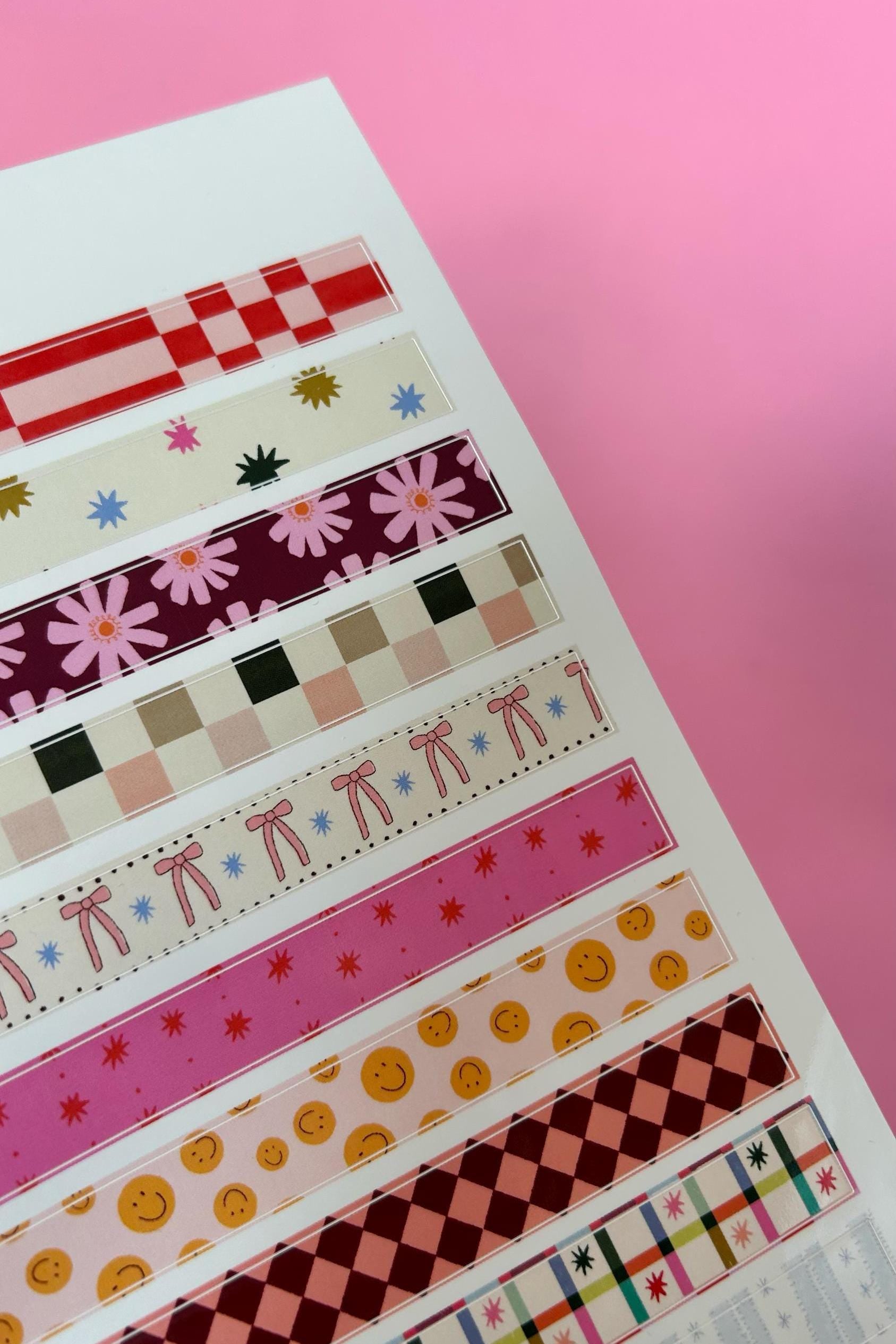 Feuille d'autocollants masking tape A5 - Autocollants de journal, scrapbooking, junk journal, bullet journal - stickers, cute