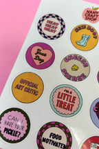 Feuille d'autocollants étiquettes A6 - Autocollants de journal, scrapbooking, junk journal, bullet journal - stickers, cute