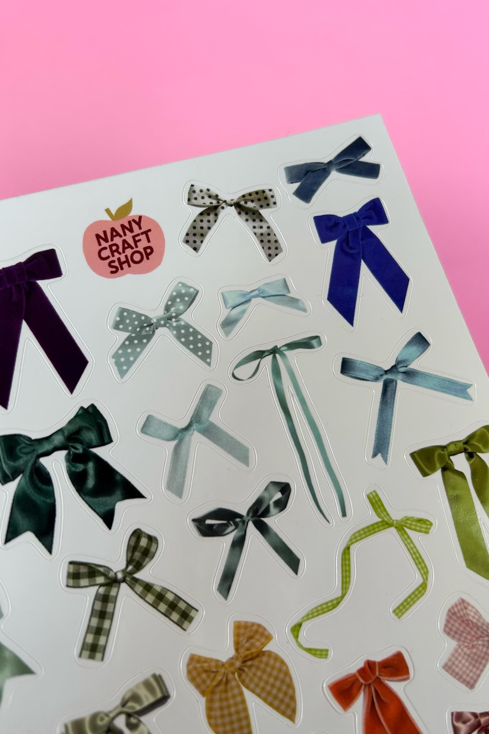 Feuille d'autocollants noeuds A5 - Autocollants de journal, scrapbooking, junk journal, bullet journal - stickers, cute