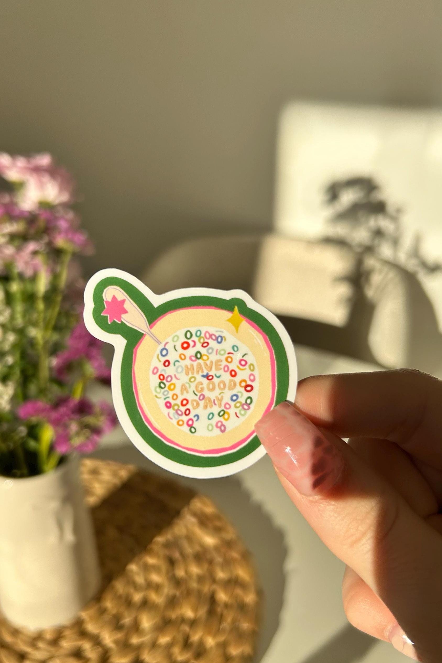 Sticker Have a good day - Stickers, autocollants de journal, scrapbooking, junk journal, bullet journal - vert