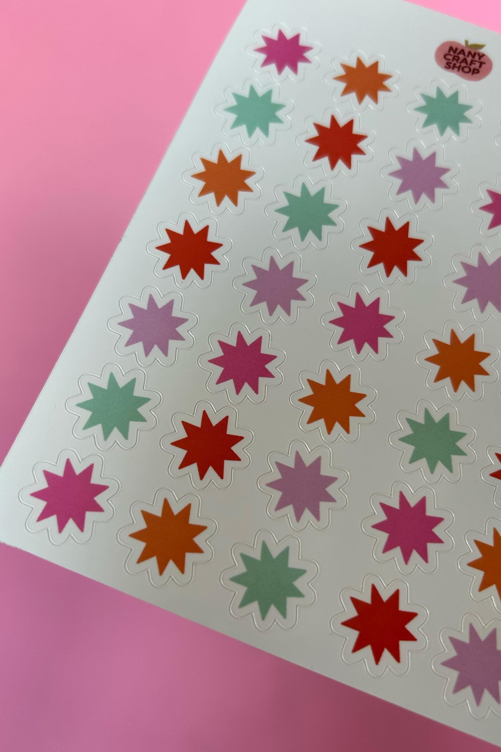 Feuille d'autocollants formes graphiques A6 - Autocollants de journal, scrapbooking, junk journal, bullet journal - stickers, cute