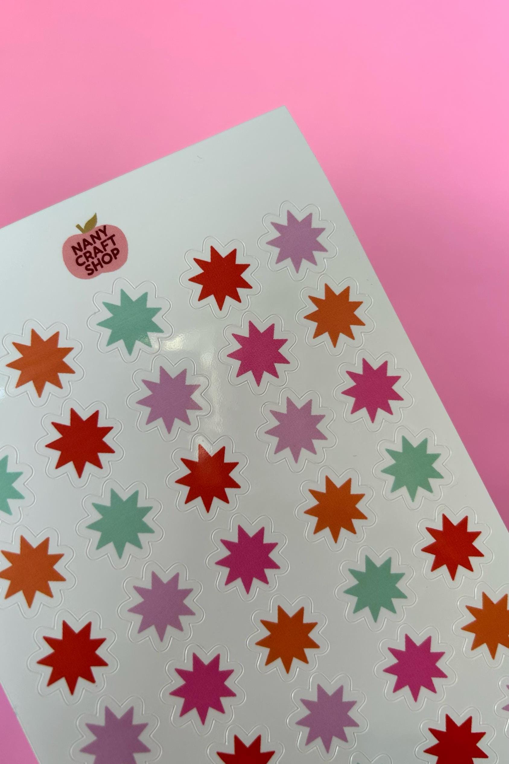 Feuille d'autocollants formes graphiques A6 - Autocollants de journal, scrapbooking, junk journal, bullet journal - stickers, cute