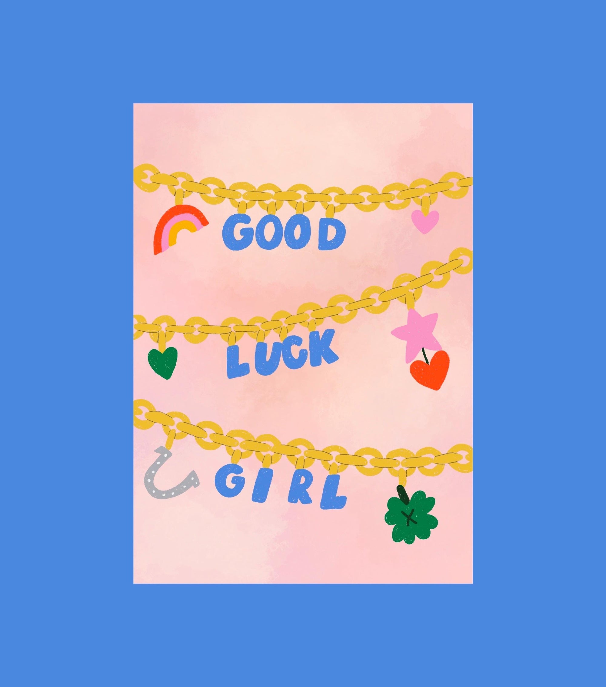 Carte de voeux A6 2 volets luck - Journaling scrapbooking, junk journal, bullet journal - stickers, cute