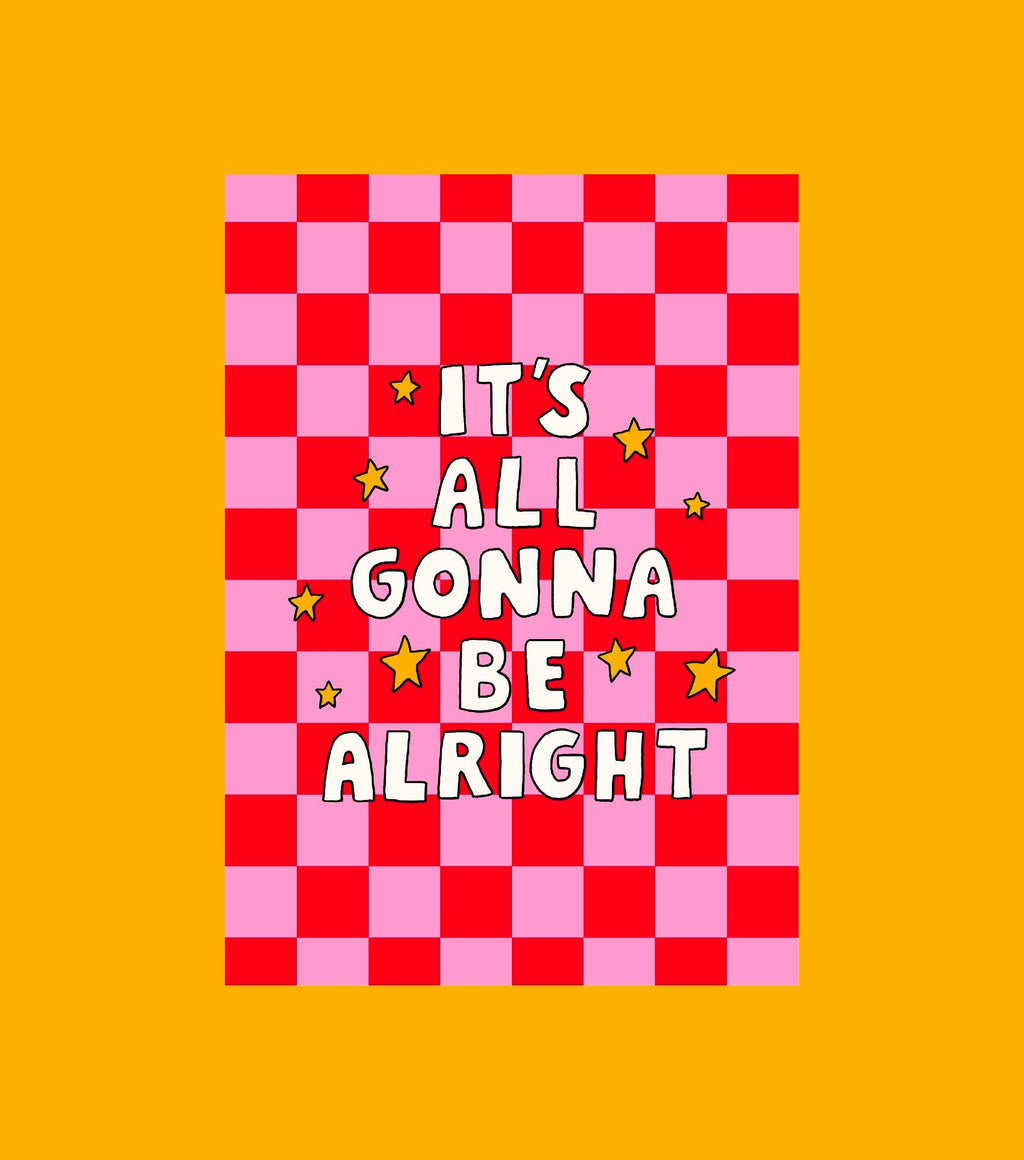 Carte de voeux A6 2 volets alright - Journaling scrapbooking, junk journal, bullet journal - stickers, cute