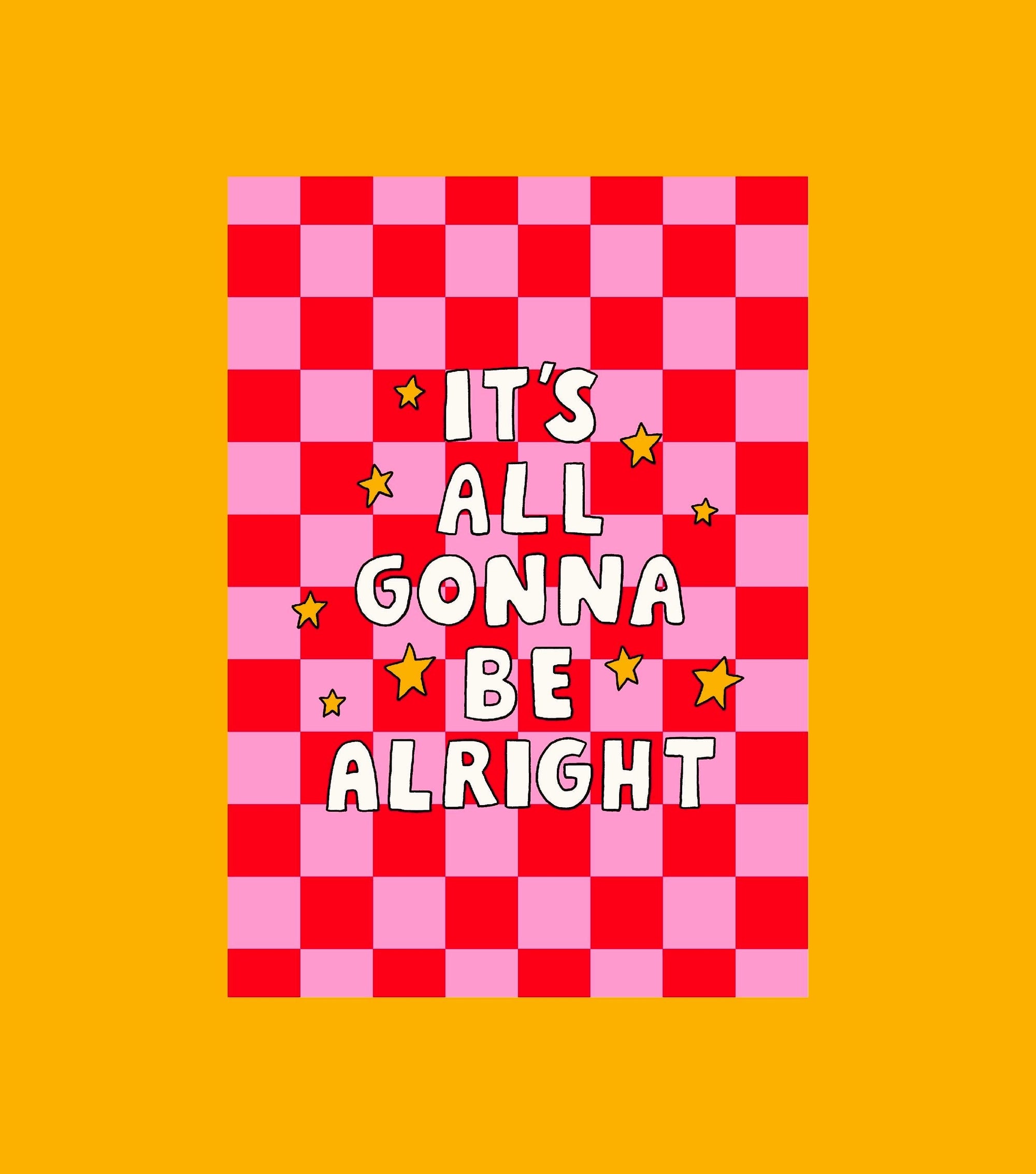 Carte de voeux A6 2 volets alright - Journaling scrapbooking, junk journal, bullet journal - stickers, cute
